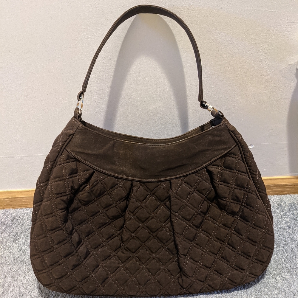 Vera Bradley Trimmed Y2K Espresso Brown Quilted Purse